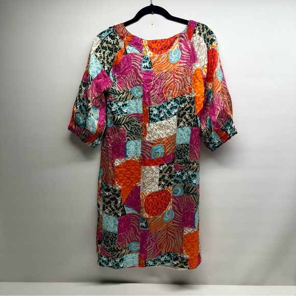 Lilly Pulitzer silk keating Colorful Patchwork Dress size 6 - Picture 2 of 11